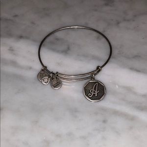 ALEX AND ANI silver bracelet with the letter “A”